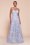 Strapless Chiffon Floral Dress - LL7443BM