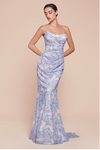Strapless Floral Dress - LL4775BM