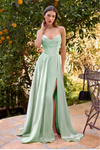 A Line Leg Slit Dress - LL7484BM