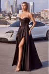 A Line Leg Slit Dress - LL7484BM