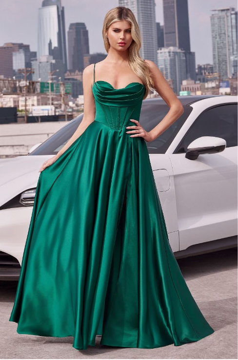 A Line Leg Slit Dress - LL7484BM