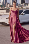A Line Leg Slit Dress - LL7484BM