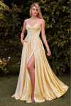A Line Leg Slit Dress - LL7484BM