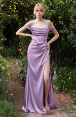 Satin Off The Shoulder dress - LL7492BM