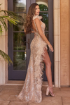 Embellished Feather Gown - LL9312EV