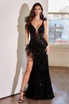 Embellished Feather Gown - LL9312EV