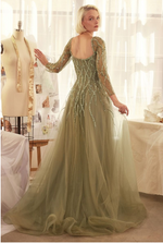 Long Sleeve A-Line Dress - LL1367MB