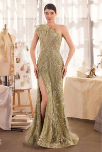 One Shoulder Gown - LL1435MB