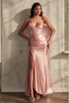 Satin Fitted Dress - LL157BM