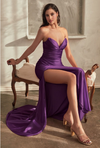 Satin Fitted Dress - LL157BM