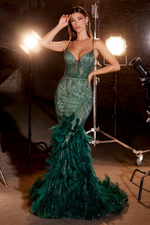 Feathered Mermaid Gown - LL2308EV