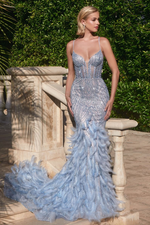 Feathered Mermaid Gown - LL2308EV