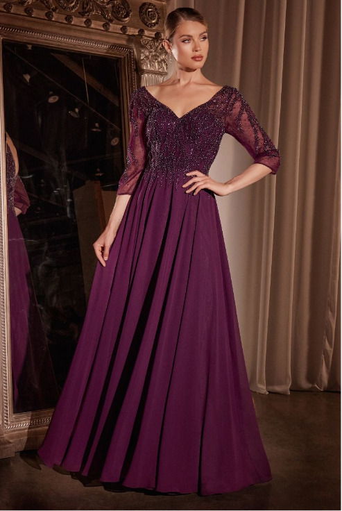 Long Sleeve A Linde Dress - LL0171MB