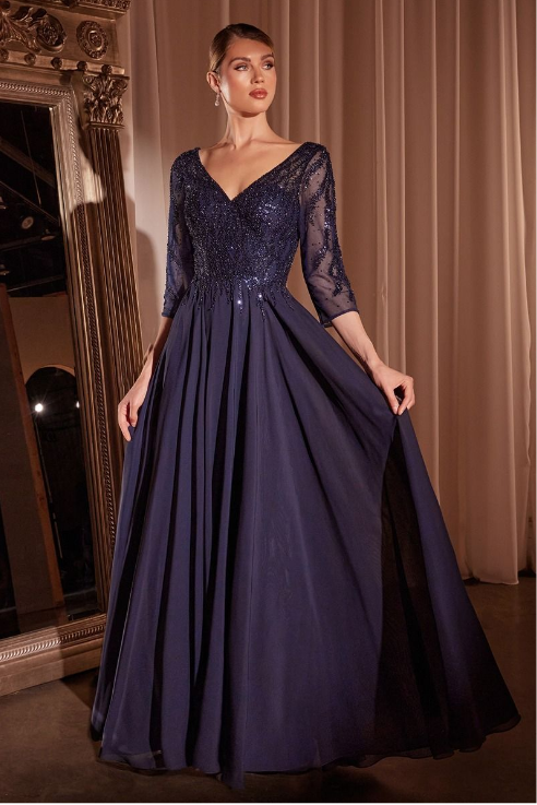 Long Sleeve A Linde Dress - LL0171MB