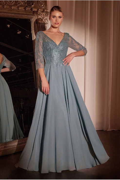 Long Sleeve A Linde Dress - LL0171MB