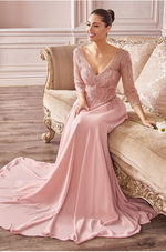 Long Sleeve A Linde Dress - LL0171MB