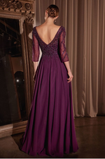 Long Sleeve A Linde Dress - LL0171MB