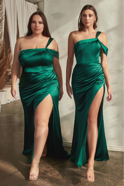 Satin Draped Dress- LL327BM