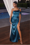 Satin Draped Dress- LL327BM