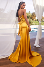 Satin Pleated Gown - LL340EV