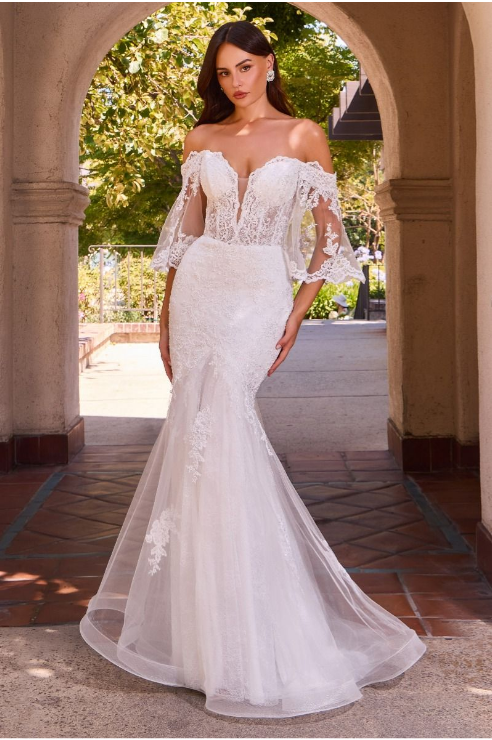 Off The Shoulder Wedding Gown - LL659B