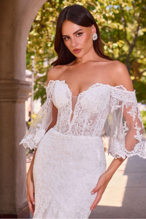 Off The Shoulder Wedding Gown - LL659B