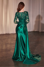 Lace Satin Fitted Dress - LL506MB