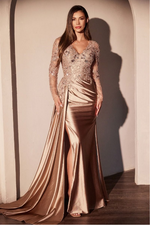 Lace Satin Fitted Dress - LL506MB