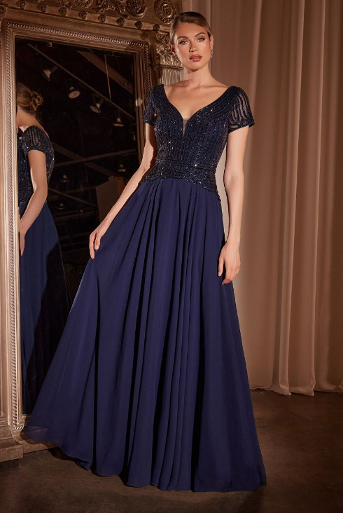 A-Line Beaded Gown - LL07MB
