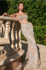 Crystal Nude Gown - LL0025EV