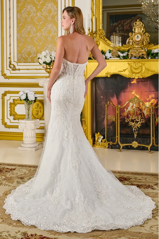 Trumpet Silhouette Wedding Gown - LL3826B