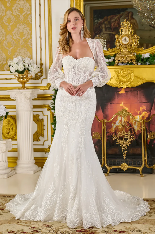Trumpet Silhouette Wedding Gown - LL3826B