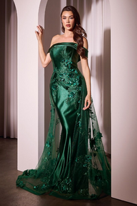 Fitted Gown With Overskirt - LL876MB