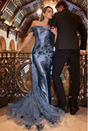 Fitted Gown With Overskirt - LL876MB