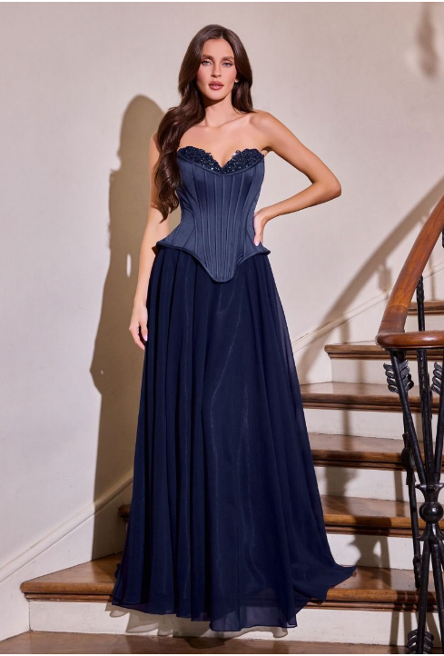 Strapless A-Line Gown - LL891FM