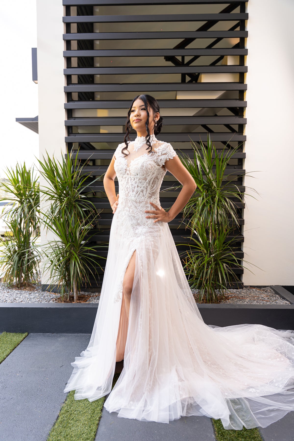 Short Sleeve Wedding Dress - LL035B