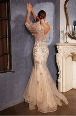 Mermaid Glitter print Gown - LL009BM