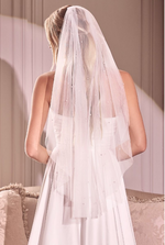 Elbow Length Pearl veil - LL006VL