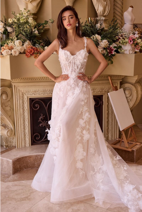 Floral Applique Bridal Gown - LL045B