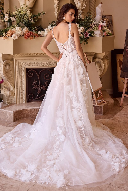 Floral Applique Bridal Gown - LL045B