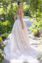 Lace Flowered Bridal Gown - LL058B