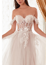 Floral A-Line Bridal Gown - LL308B