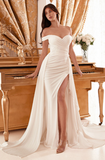 Draped Off Shoulder Bridal Gown - LL315B