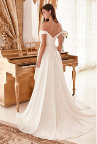 Draped Off Shoulder Bridal Gown - LL315B
