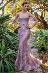 Printed Strapless Evening Gown - LL1105EV