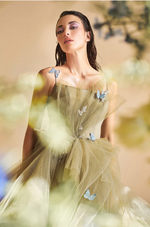 Butterfly Layered Tulle Evening Gown - LL1113EV