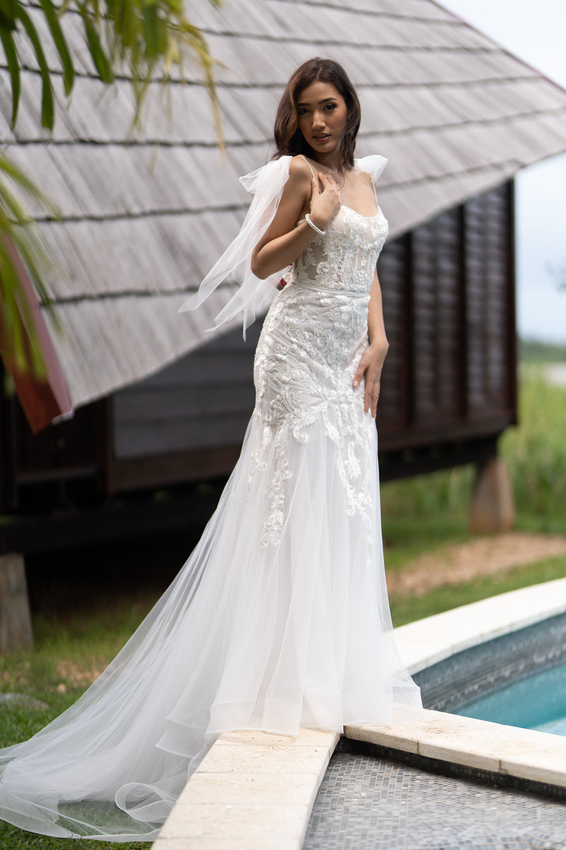 Lace Mermaid Corset Bridal Gown - LL1086B