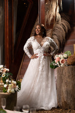 Flowered A - Line Bridal Gown - LL1067B