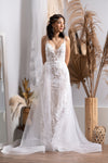 Hand Cut Floral Applique Mermaid Bridal Dress - LL931B