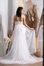 Hand Cut Floral Applique Mermaid Bridal Dress - LL931B